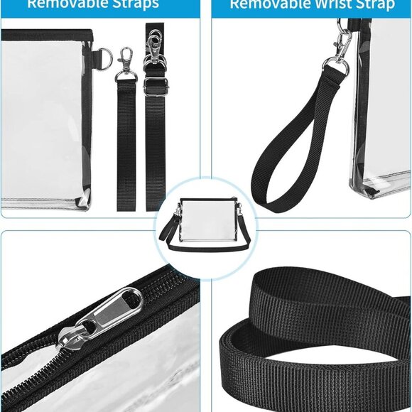 Clear Purse Stadium Approved Clear Bag with Removable Straps for Work Sporting E - Picture 4 of 6